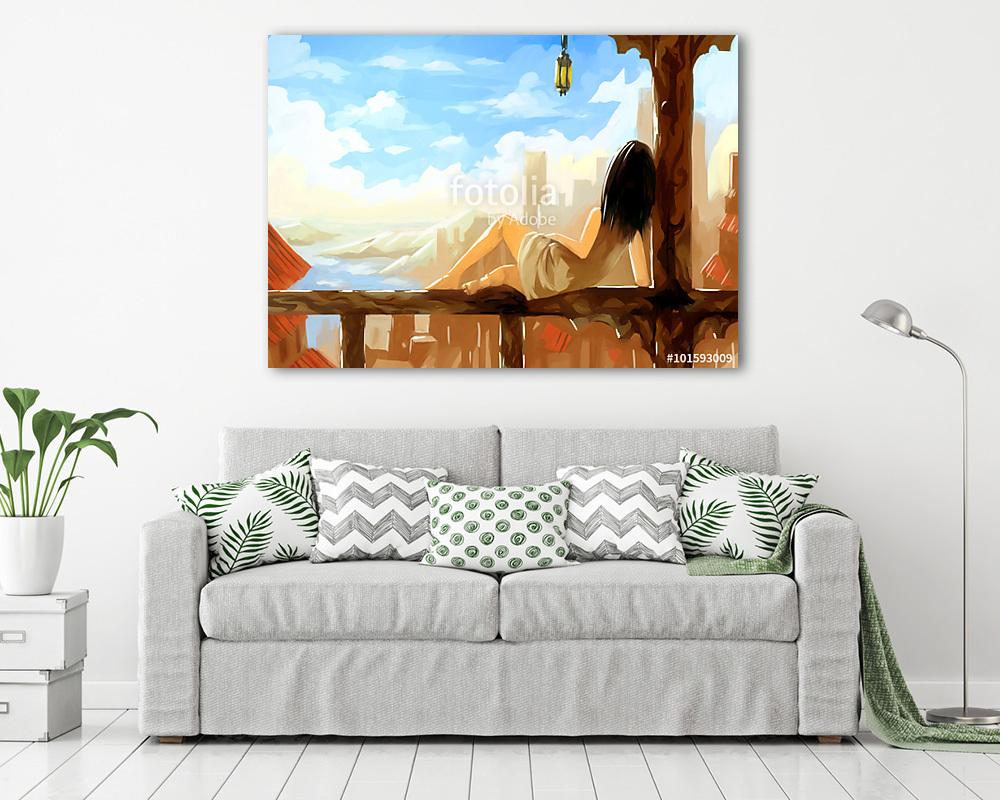 illusztráció a digitális festmény tornác alvás (fotótapéta) - vászonkép, falikép otthonra és irodába