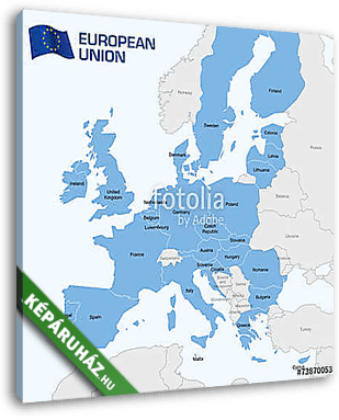 Európa - Az Európai Unió térképe - vászonkép 3D látványterv
