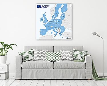 Európa - Az Európai Unió térképe (vászonkép) - vászonkép, falikép otthonra és irodába