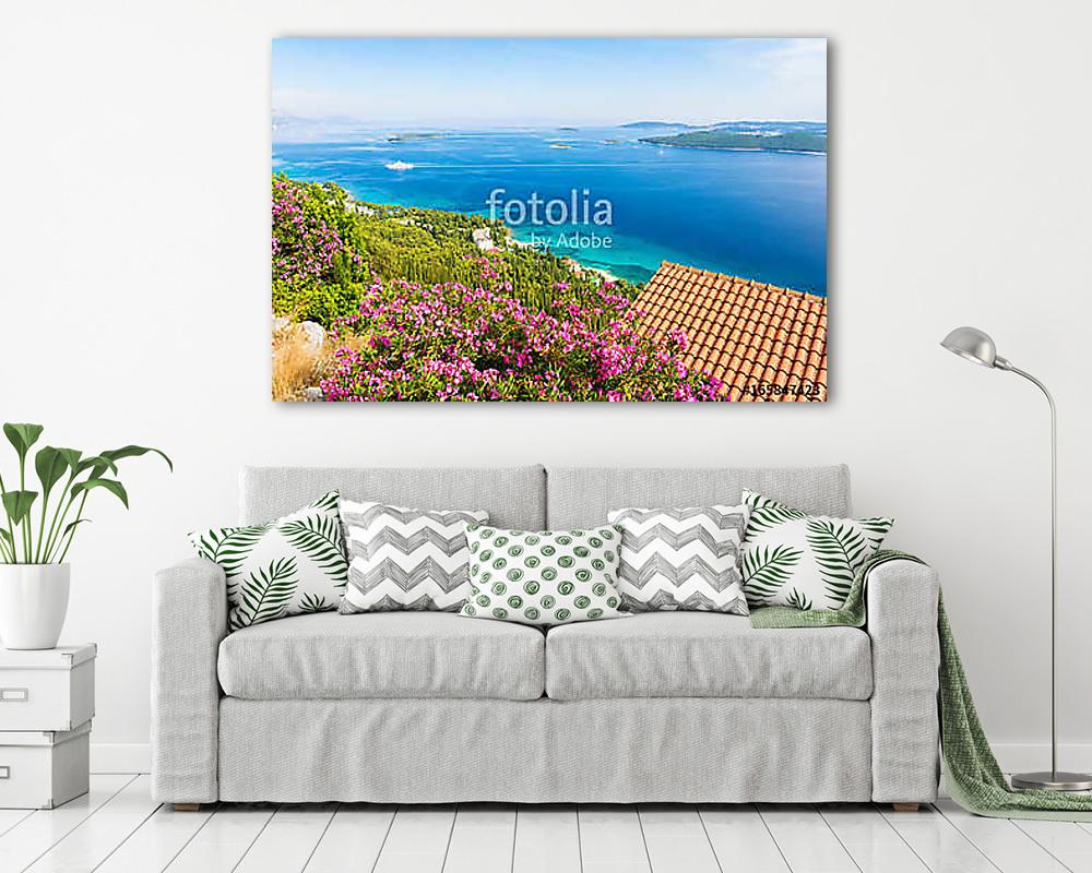 view on azure adriatic sea from peljesac peninsula in Dalmatia, Croatia (többrészes kép) - vászonkép, falikép otthonra és irodába
