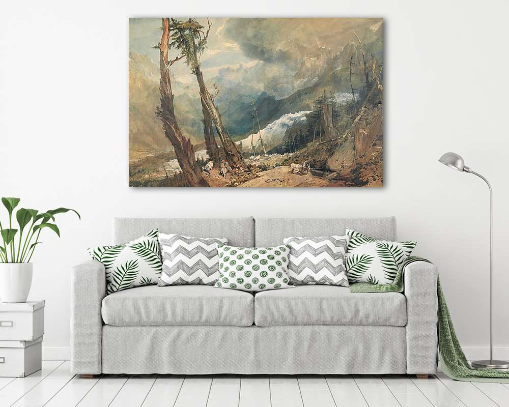 Mer de Glace gleccser  - vászonkép, falikép vásárlás Mer de Glace gleccser  (keretezett kép) - vászonkép, falikép otthonra és irodába