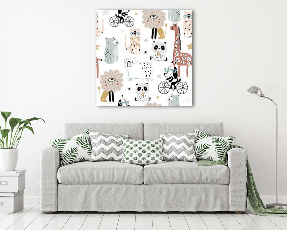 Vadállatok tapétaminta (vászonkép) - vászonkép, falikép otthonra és irodába