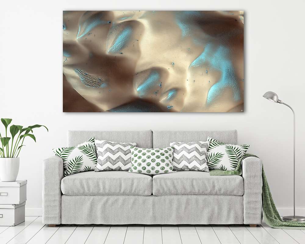 Jéggel fedett dűnék egy káterben, Mars felszín - vászonkép, falikép vásárlás Jéggel fedett dűnék egy káterben, Mars felszín (vászonkép) - vászonkép, falikép otthonra és irodába