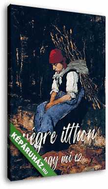 Végre itthon. Vagy mi ez. (Rőzsehordó nő alapján) - vászonkép 3D látványterv