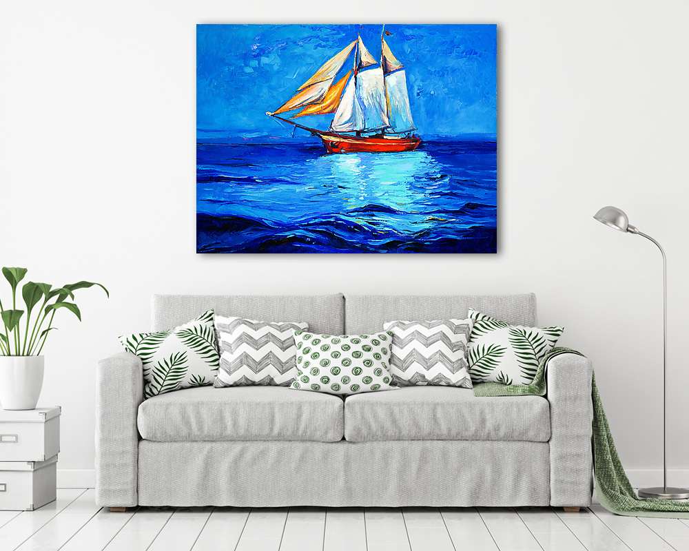 Hajó a Holdfényben - vászonkép, falikép vásárlás Hajó a Holdfényben (vászonkép) - vászonkép, falikép otthonra és irodába