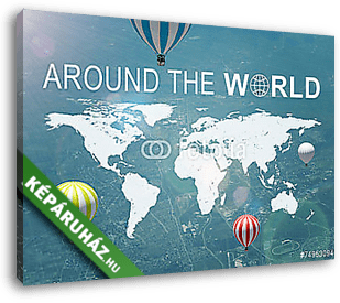 Around the World - Világtérképpel - vászonkép 3D látványterv