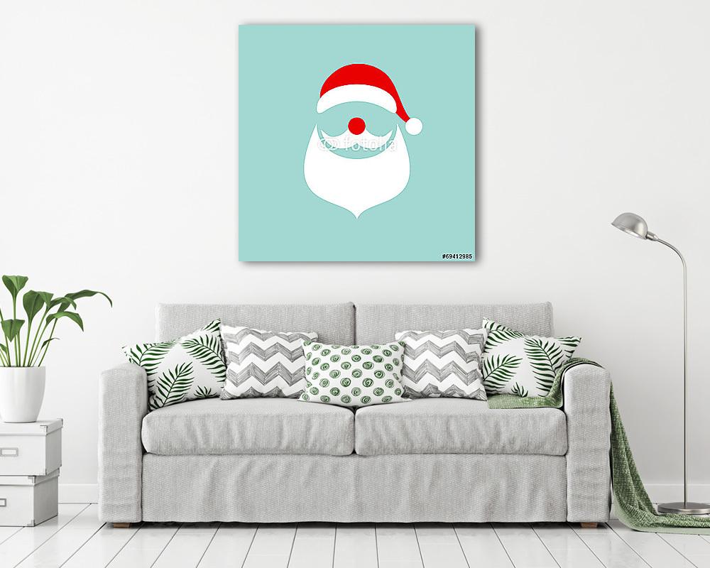 Kivonat Karácsonyi üdvözlolap Santa Retro - vászonkép, falikép vásárlás Kivonat Karácsonyi üdvözlolap Santa Retro (vászonkép) - vászonkép, falikép otthonra és irodába