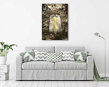 illusztráció az erdőben alvó digitális festészet (vászonkép) - vászonkép, falikép otthonra és irodába