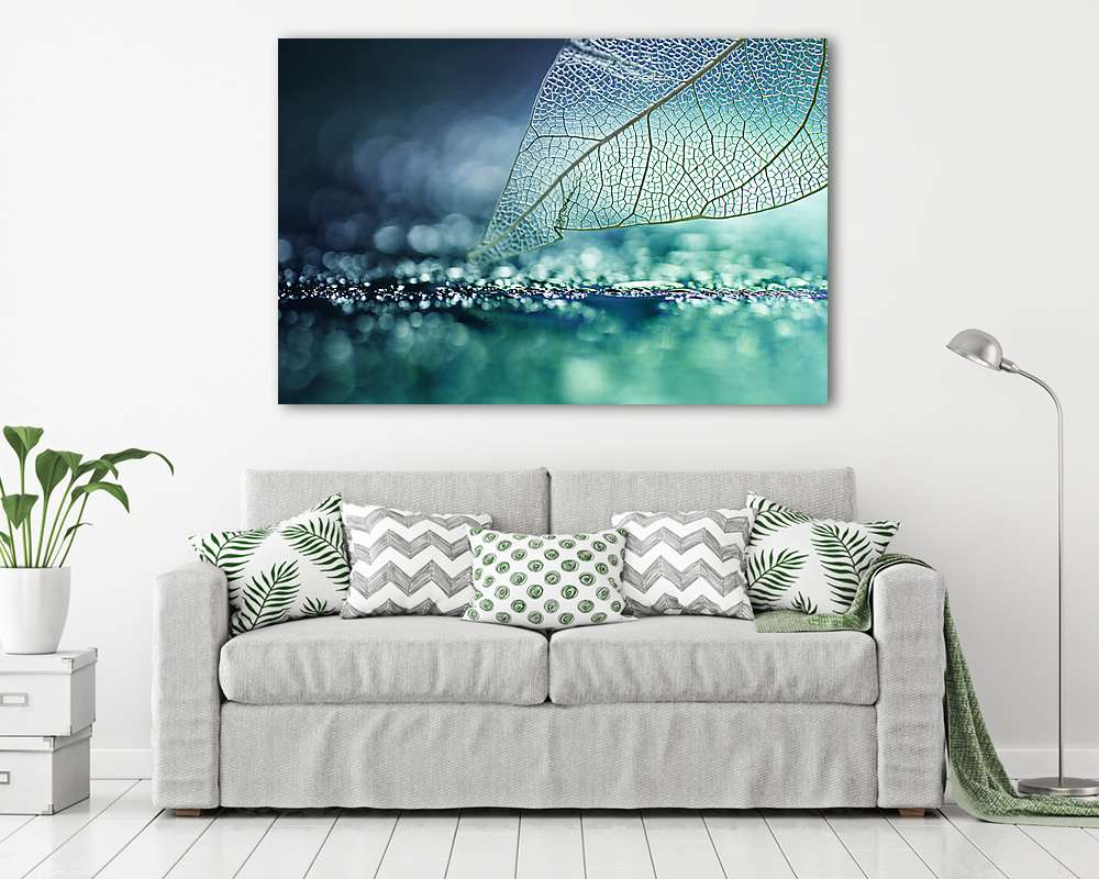 Fehér átlátszó csontváz levél gyönyörű textúrával turkán - vászonkép, falikép vásárlás Fehér átlátszó csontváz levél gyönyörű textúrával turkán (vászonkép) - vászonkép, falikép otthonra és irodába