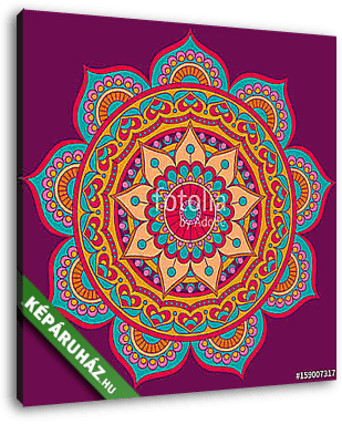 Mandala, square background design, lace ornament in oriental sty - vászonkép 3D látványterv