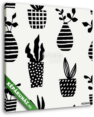 Vases and Pots Seamless Pattern - vászonkép 3D látványterv