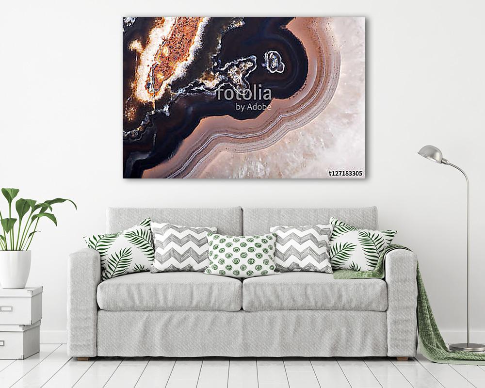 dark brown agate texturw closeup - vászonkép, falikép vásárlás dark brown agate texturw closeup (keretezett kép) - vászonkép, falikép otthonra és irodába