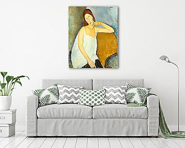 Jeanne Hebuterne portréja fehér hálóingben (eredeti szín) (vászonkép) - vászonkép, falikép otthonra és irodába