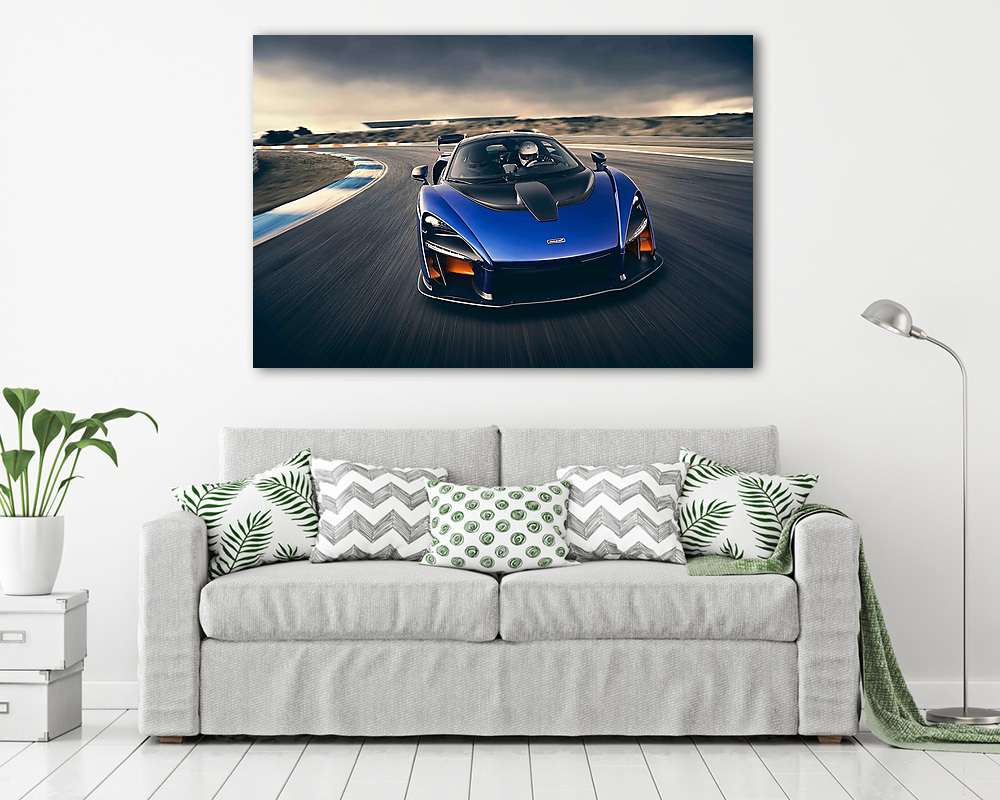 McLaren Senna - Kyanos Blue (keretezett kép) - vászonkép, falikép otthonra és irodába