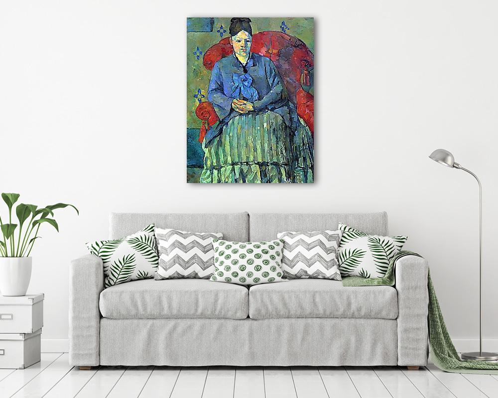 Portré Cézanne asszonyságról a piros fotelban (fotótapéta) - vászonkép, falikép otthonra és irodába