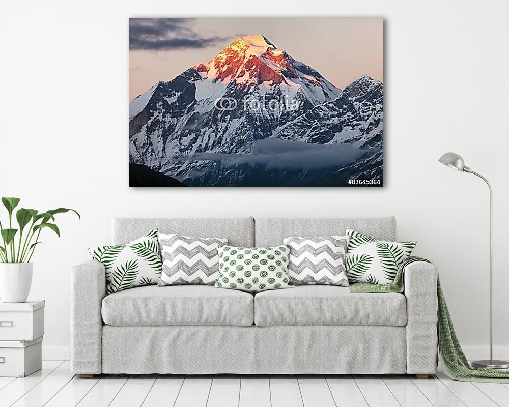 Éjszakai panorámás kilátás a Dhaulagiri-Nepál-hegyről (vászonkép) - vászonkép, falikép otthonra és irodába