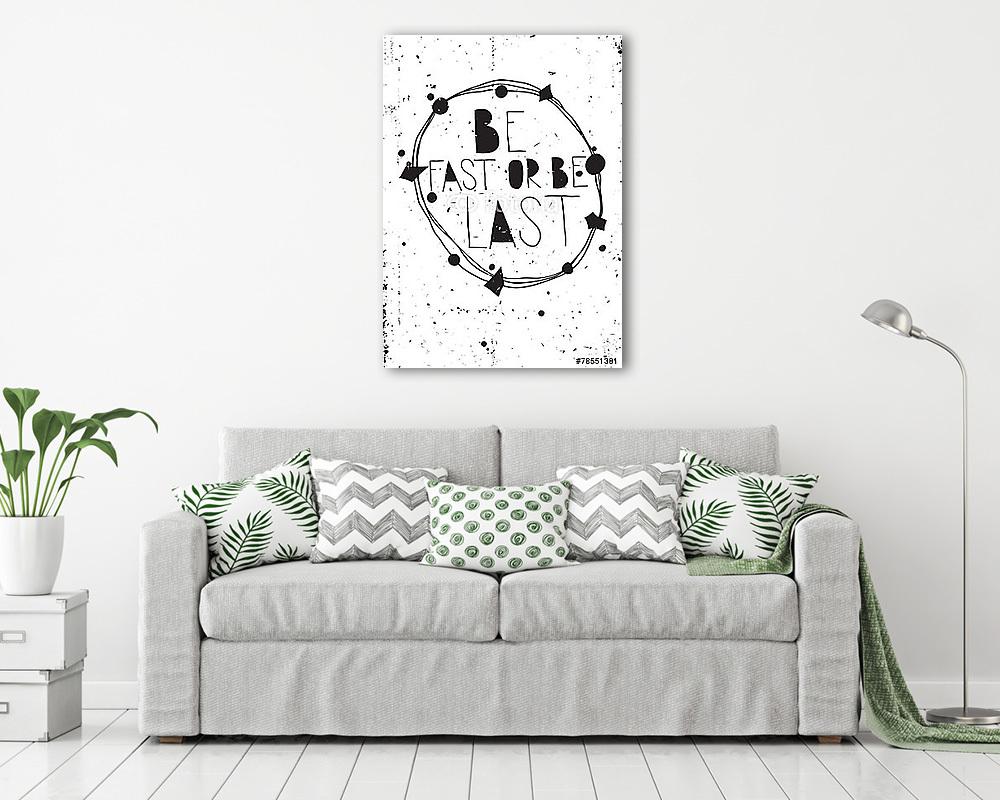 Vintage inspiráló grunge poszter idézettel és design elemen (keretezett kép) - vászonkép, falikép otthonra és irodába