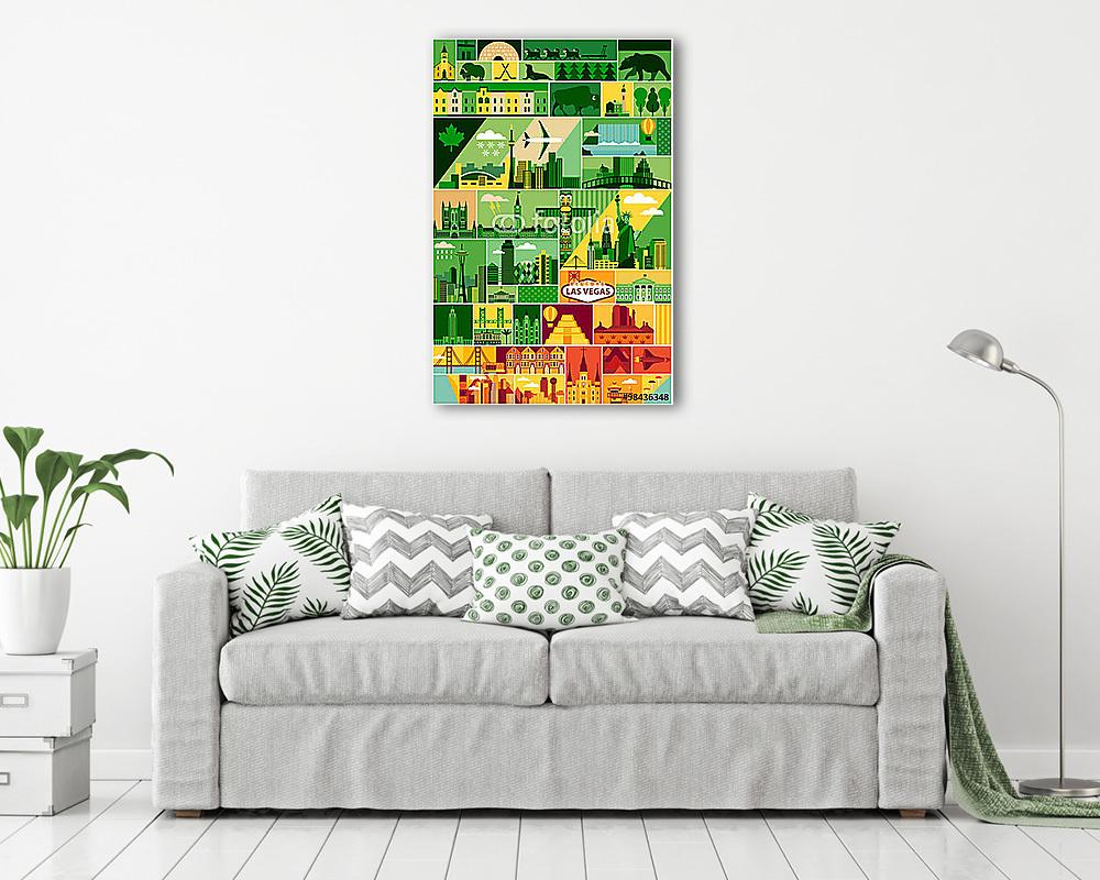 Észak-Amerika nevezetességei - vászonkép, falikép vásárlás Észak-Amerika nevezetességei (bögre) - vászonkép, falikép otthonra és irodába