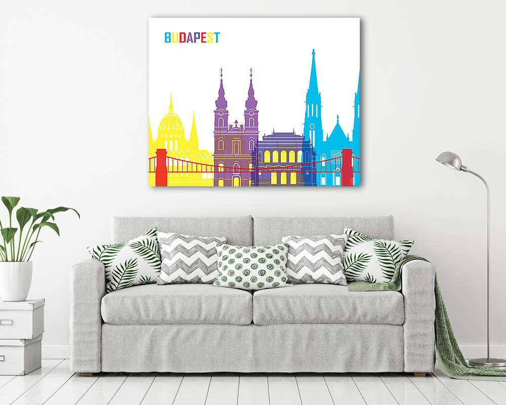 Budapest skyline pop (fotótapéta) - vászonkép, falikép otthonra és irodába