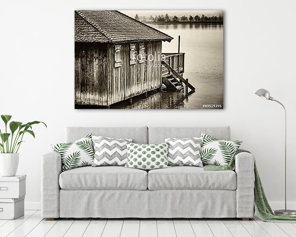 régi fából készült csónakház - vászonkép, falikép vásárlás régi fából készült csónakház (vászonkép) - vászonkép, falikép otthonra és irodába