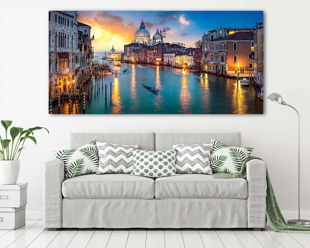Napnyugta a Velencei Gran Canalban (fotótapéta) - vászonkép, falikép otthonra és irodába