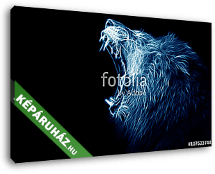 Az oroszlán fraktál digitális művészete - vászonkép 3D látványterv
