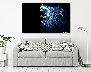 Az oroszlán fraktál digitális művészete (vászonkép) - vászonkép, falikép otthonra és irodába