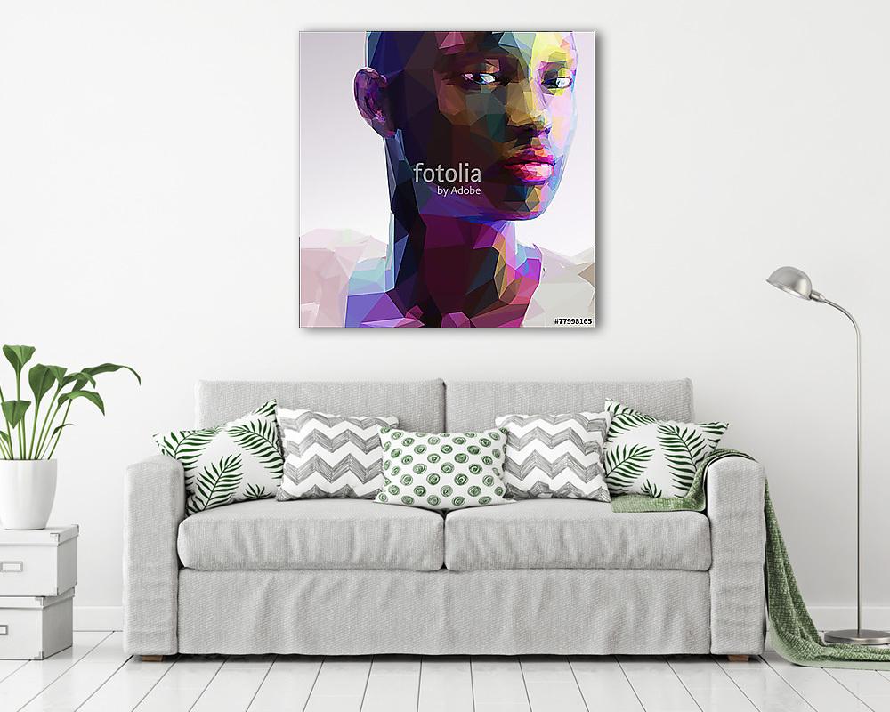 Absztrakt portré egy fekete lány - vászonkép, falikép vásárlás Absztrakt portré egy fekete lány (vászonkép) - vászonkép, falikép otthonra és irodába