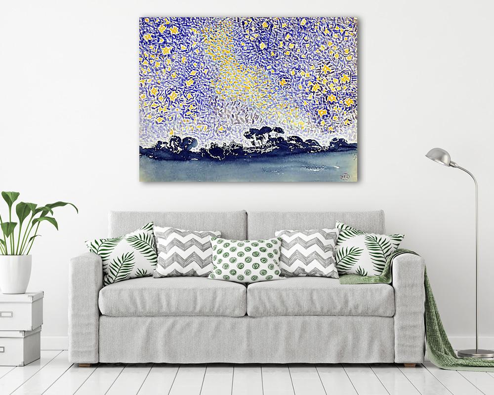 Tájkép csillagokkal - színverzió 1. - vászonkép, falikép vásárlás Tájkép csillagokkal - színverzió 1. (poszter) - vászonkép, falikép otthonra és irodába