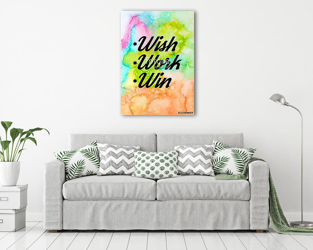 Motivációs idézet az akvarell textúráján. - vászonkép, falikép vásárlás Motivációs idézet az akvarell textúráján. (vászonkép) - vászonkép, falikép otthonra és irodába