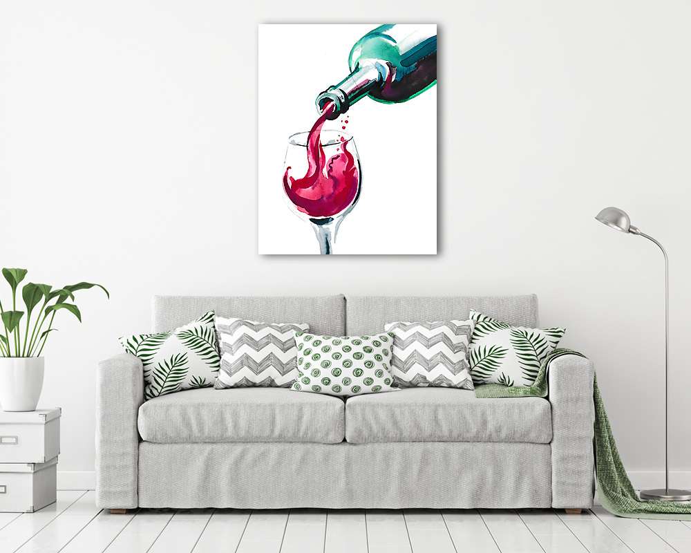 Vörösbor (akvarell) (vászonkép) - vászonkép, falikép otthonra és irodába