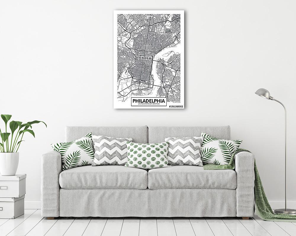Vector poster map city Philadelphia - vászonkép, falikép vásárlás Vector poster map city Philadelphia (vászonkép) - vászonkép, falikép otthonra és irodába