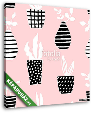 Vases and Pots Seamless Pattern - vászonkép 3D látványterv