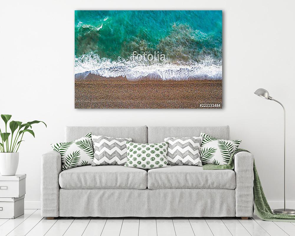 View of a drone at the  Beach,top view aerial drone photo of stunning colored sea beach (vászonkép) - vászonkép, falikép otthonra és irodába