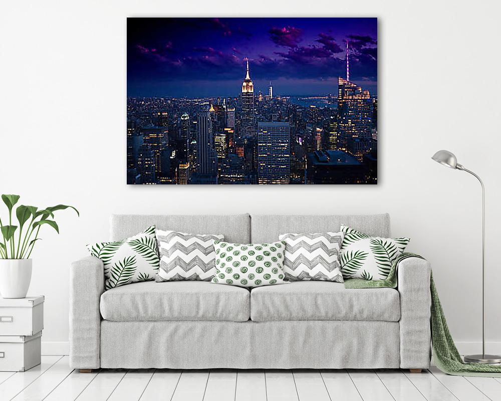 New York City - Éjszakai fények (fotótapéta) - vászonkép, falikép otthonra és irodába