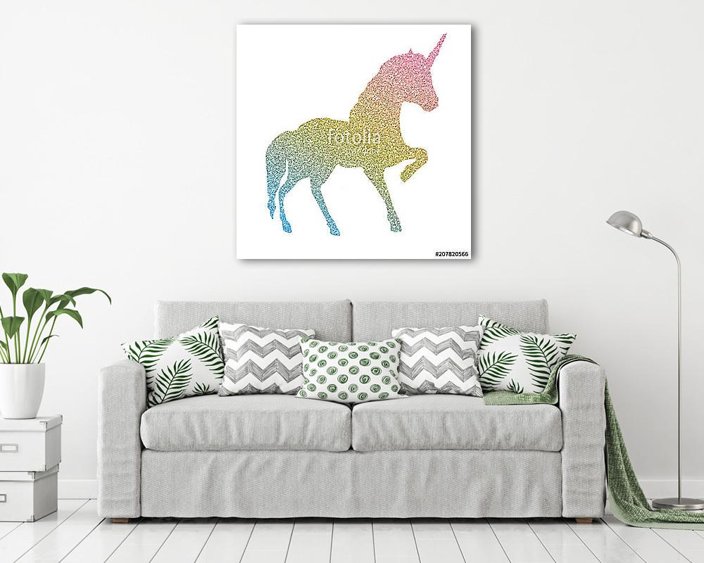 Unikornis sziluett (vászonkép) - vászonkép, falikép otthonra és irodába