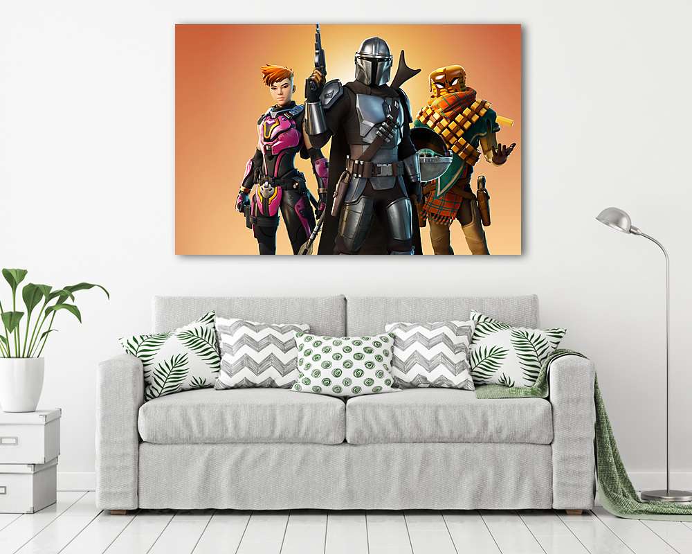 Fortnite – The Mandalorian (6:4) + logo (bögre) - vászonkép, falikép otthonra és irodába