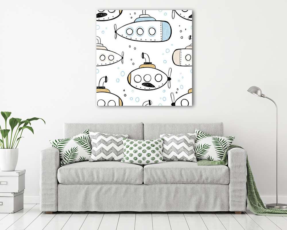 Tengeralattjárók - kontúros tapétaminta - vászonkép, falikép vásárlás Tengeralattjárók - kontúros tapétaminta (vászonkép) - vászonkép, falikép otthonra és irodába