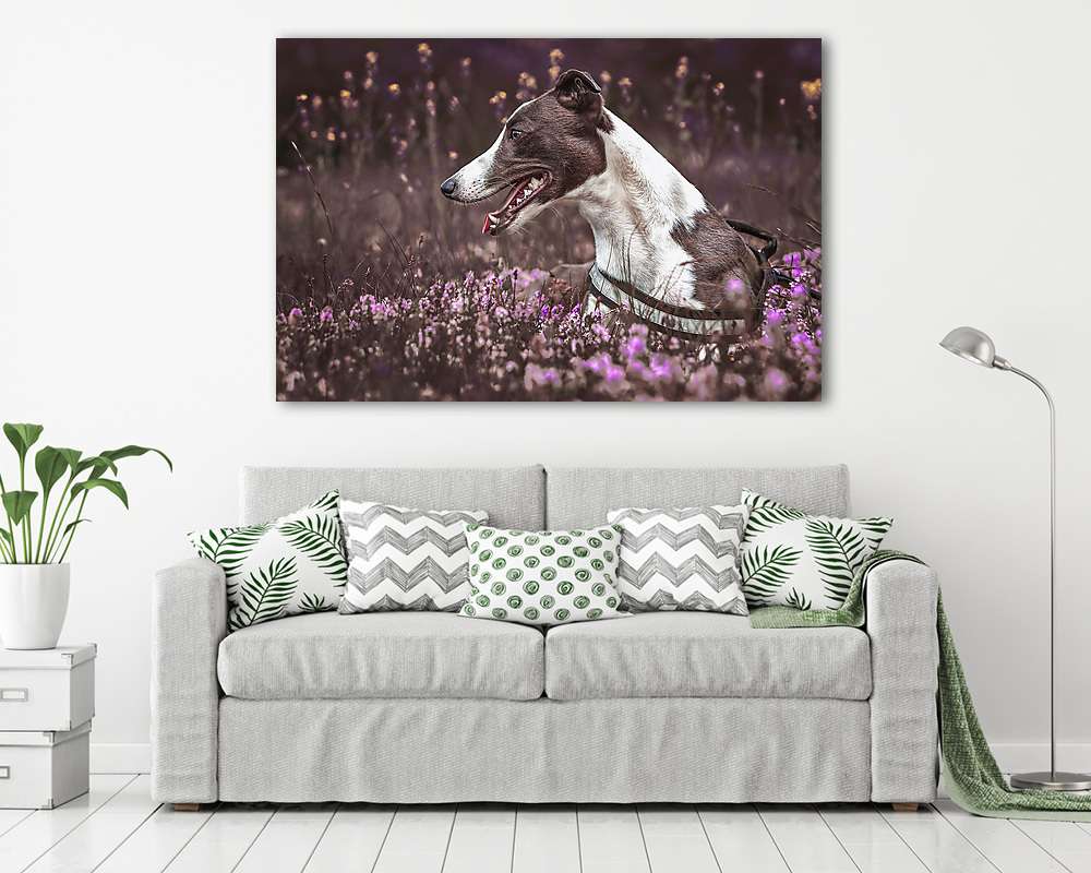 Kutya a vadvirágokban (poszter) - vászonkép, falikép otthonra és irodába