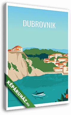Dubrovnik, horvát partszakasz poszter - vászonkép 3D látványterv