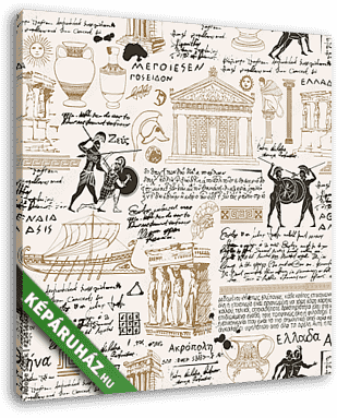 Ókori római jelképek, végteleníthető minta - vászonkép 3D látványterv