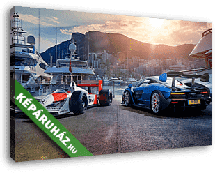 Mclaren Senna és Mclaren F1 2018 - Monaco-ban - vászonkép 3D látványterv