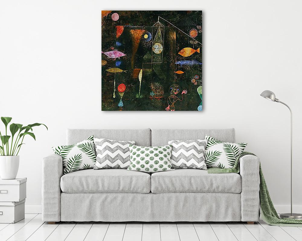 Halak a patakban (részlet 7.) (vászonkép) - vászonkép, falikép otthonra és irodába