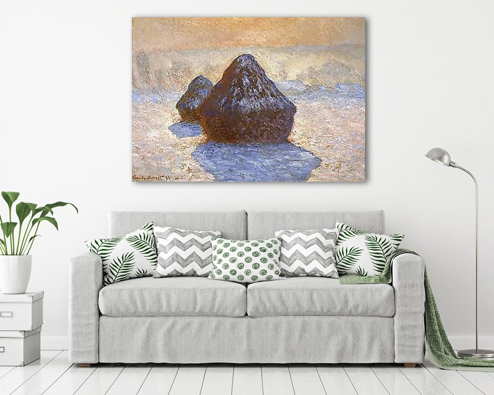 Szénaboglyák, hóban  (1891) (többrészes kép) - vászonkép, falikép otthonra és irodába