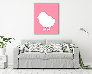 DIY - Húsvéti kiscsibe, rózsaszín háttérrel (vászonkép) - vászonkép, falikép otthonra és irodába