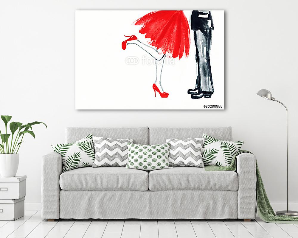 Boldog fiatal szerelmesek. csók - vászonkép, falikép vásárlás Boldog fiatal szerelmesek. csók (többrészes kép) - vászonkép, falikép otthonra és irodába