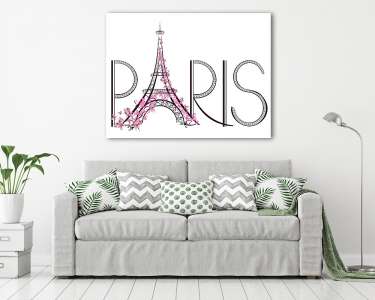 Eiffel-torony párizsi betűkkel (vászonkép) - vászonkép, falikép otthonra és irodába