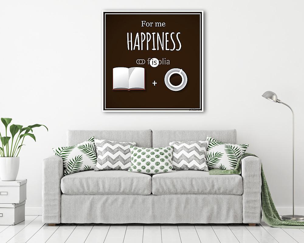 Inspiráló VECTOR idézet a boldogságról. (vászonkép) - vászonkép, falikép otthonra és irodába