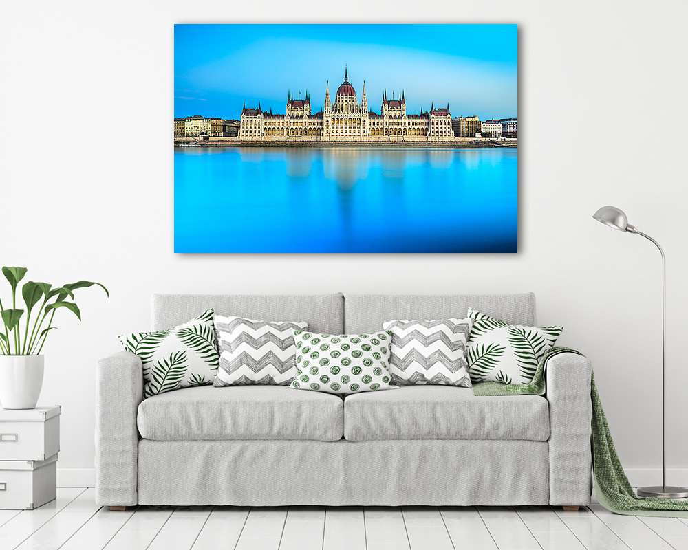 A budapesti parlament a naplementében, Magyarországon (fotótapéta) - vászonkép, falikép otthonra és irodába