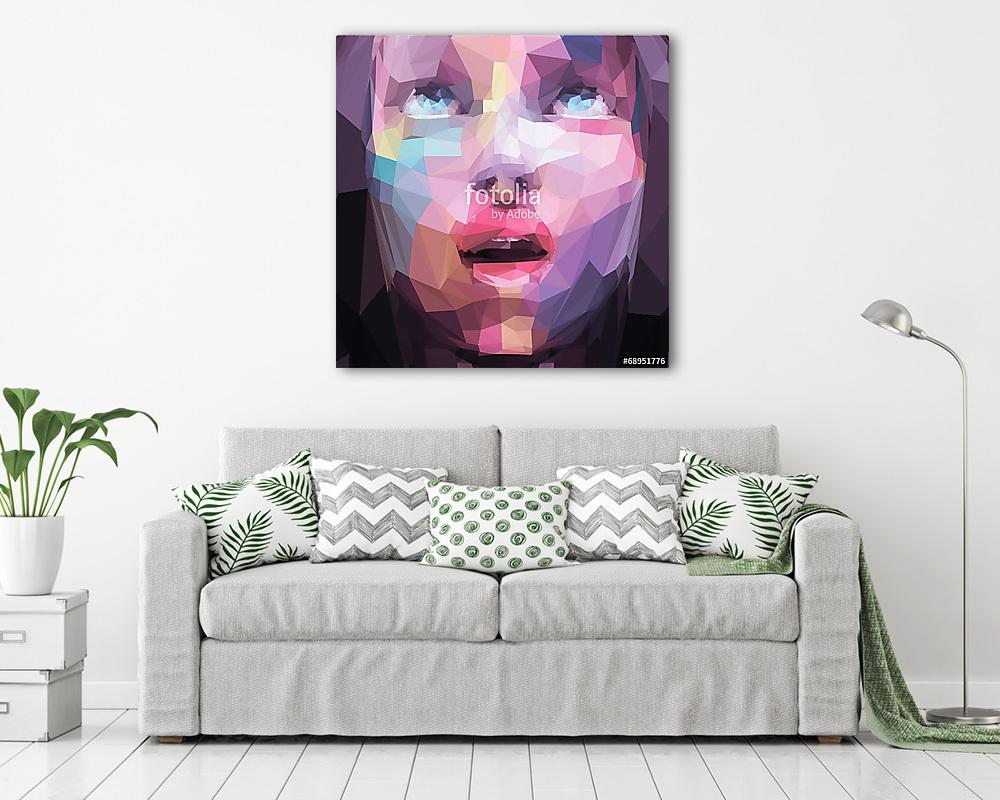 Absztrakt pop art portré lány  (vászonkép) - vászonkép, falikép otthonra és irodába